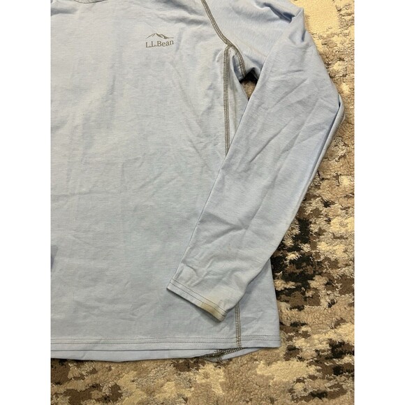 LL Bean No Fly Zone Hoodie Womens Small Blue Base Layer Long Sleeve Stretch - Picture 11 of 13